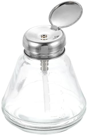 QUARKZMAN Lösungsmittel-Alkohol-Spender 180ml (6,1 Unzen) Konischer Druckflüssigkeitsspender-Pumpenflasche mit Kunststoffschlauch und Kupferkern für Aceton-Politur-Entferner
