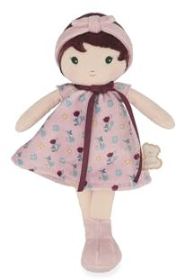 KALOO – Tendresse – Meine 1. Stoffpuppe Léonie – 25 cm große Stoffpuppe – Cordkleid – hübsche Geschenkbox – personalisierbare Schleife – ab Geburt, K200017