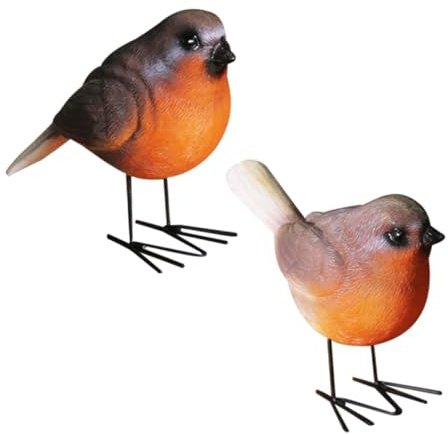 PRETYZOOM 2stücke Vogelstatue Aus Kunstharz Simulierte Vogelfigur Für Garten Lebensechte Dekoration Ornament Für Bonsai Realistische Vogelmodelle Künstliche Vogeldekore