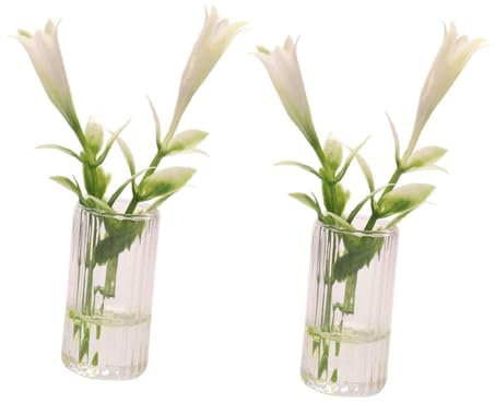 CIYODO 2 Pezzi Mini Vasi Resistente per Casa Miniatura Vaso per Bambole Forniture Giocattoli per Ragazza Decorazione Fleur Bureau Jardin