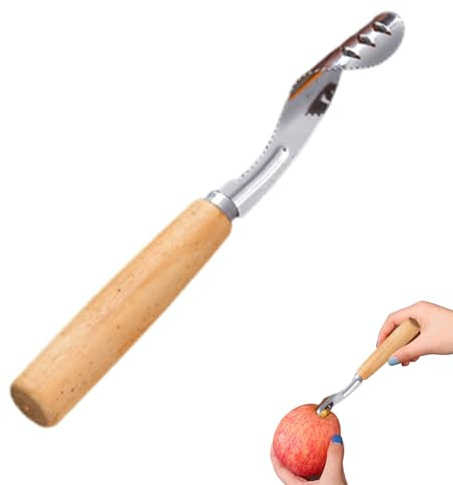 Kernentferner - Birnenentsteiner Aus Edelstahl,Mit Rutschfestem Holzgriff Für Obstschneiden Kochen Salatzubereitung In Der Küche Bei Partys Und Für Platten