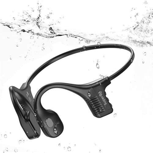 YouthWhisper SuperQ4 Bone Conduction Headphones Bluetooth 5.3 - IP68 Waterproof Wireless Headset with 32GB MP3, 12H Playtime, Open-Ear Comfort for Swimming, Running & Sports