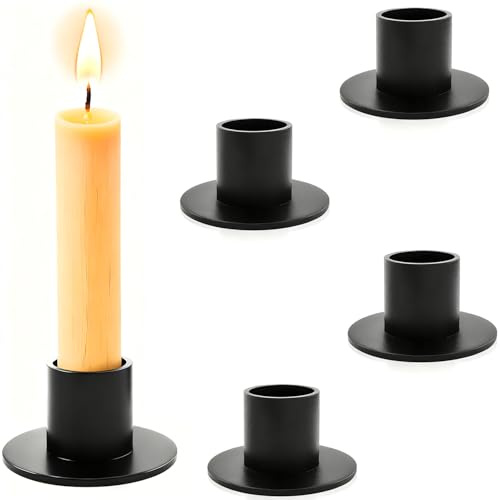Ousuwo 4 portavelas, elegante decoración de cena a la luz de las velas para noches románticas, fiestas, bodas y aniversarios, adornos de decoración del hogar para sala de estar, dormitorio, centro de