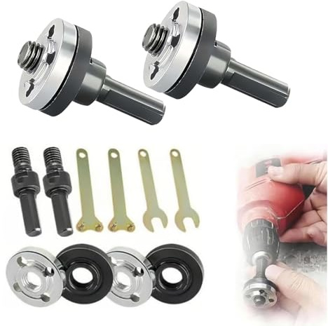 2 Set Angle Grinder Adapter for Drill, Electric Drill Angle Grinder Attachments, Conversion Angles Grinding Adapter Connecting Rod Kit for Electric Drill for 10 to 13 mm (10PCS)