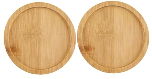 Hohopeti Lot de 2 Soucoupes Rondes en Naturel 15 CM D’Égouttage pour Pots de Fleurs Coupelles pour Jardinières Intérieures et Extérieures Protection L’Humidité
