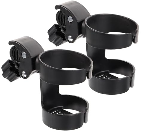 SOIMISS 2 piezas Portavasos para Silla de Ruedas y Andador con Sistema de Sujeción Seguro Soporte Ajustable para Cochecito y Carrito Compatible con Botellas y Tazas para Adultos y