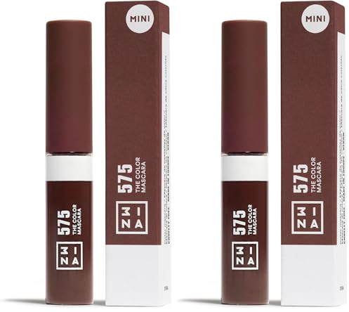 3INA MAKEUP - The Color Mascara 575 (mini) - Braun Wimperntusche mit Keratin - Umfang und Definition - Bunte Wimperntusche für Empfindliche Augen und Langanhaltend - Reisegröße - Vegan - Cruelty Free