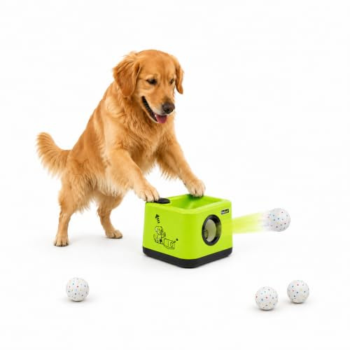 Climsom Ballouf – Lanzador Automático Inteligente de Pelotas para Perros | Modo Automático y Educativo/Manual | Sonido Realista de Ladrido | Distancias Ajustables | Batería Recargable