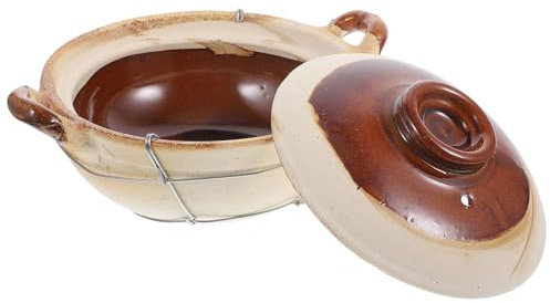 Warmhm Cacerola de Barro de 0.5l con Mango Único para Cocina Casera, Tecnología Moldeada Pieza y Excelente Transferencia de Calor, Adecuado para Guisos y Estofados Varios estilos