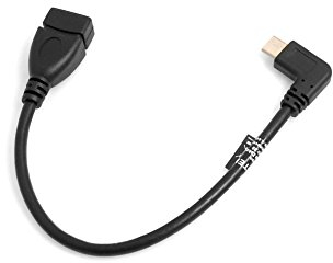 System-S on The Go OTG hôte USB A 3.0 (Femelle) à USB 3.1 Type C (mâle) Équerre 90 ° mâle Adaptateur câble de données Câble rallonge 22 cm