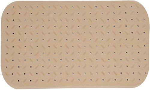MSV Premium Duschmatte Badematte Badewannenmatte Badewanneneinlage antibakteriell rutschfest mit Saugnäpfen-Beige-duftet nach Rosen-ca. 36 x 65 cm-waschbar bei 60° Grad, Gummi, Large