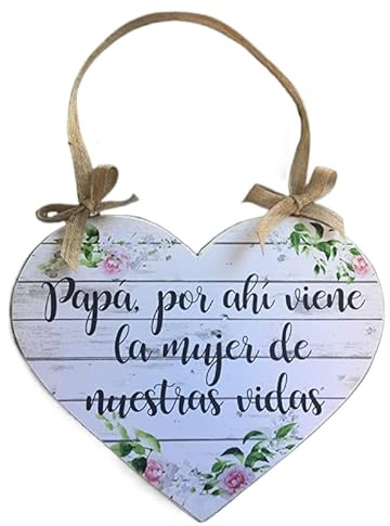 Cartel Personalizado Aquí viene la novia para bodas con forma de corazón la mujer de nuestras vidas