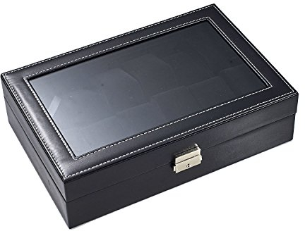 Reloj almacenamiento con ventana 12 relojes | Reloj Buzón | Relojes Caja Reloj maletín