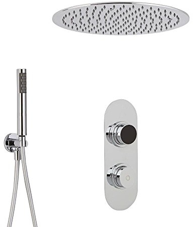 MILANO Digital Thermostatic Mixer Valve 400mm Recessed Shower Head Handset