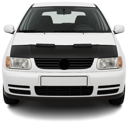 OMAC Haubenbra Steinschlagschutz Bonnet Bra kompatibel mit VW Polo 6N1 1994-1999 Schwarz Halb