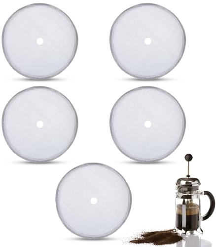5pcs French Press Sieb Für Kaffeedrücker, Filter Für Kaffeepressen Mesh, Französisch Press Ersatzfilter Mesh Screen Kaffeepressen Filter Für 600 Ml, 8cm Universal French Press Ersatzfilter