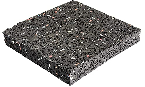 ANRO Antivibration Matte Bautenschutzmatte Antirutschmatte Fallschutzmatten Terrassenpads Gummi schwarz 100x100x15mm - 10er Set