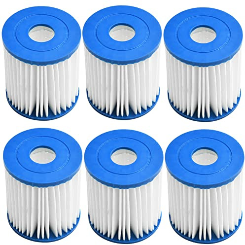 WuYan Filtros de repuesto para bañera de hidromasaje Intex 28601/28602 Filtro de bomba para Intex tipo H 29007E Juego de cartucho de filtro para piscinas sobre el suelo, spa de hidromasaje, 6Pcs