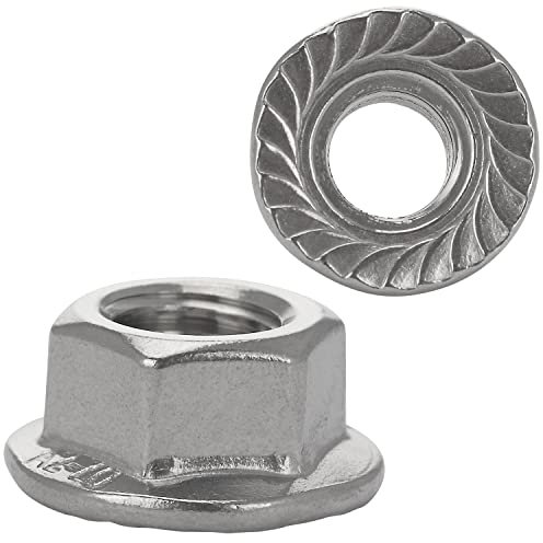 FASTON® Flanschmuttern M6 mit Sperrverzahnung (4 Stück) Edelstahl A2 Sechskantmuttern mit Flansch Bundmuttern DIN 6923 Sperrzahnmutter Edelstahlmuttern