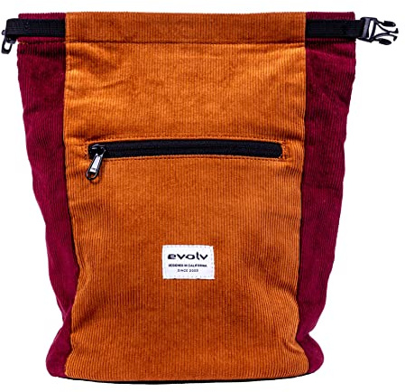 Evolv Corduroy Chalk Bucket Colorblock - Moderner stylisher Boulder Chalkbag, Größe One Size - Farbe Brown - Ruby