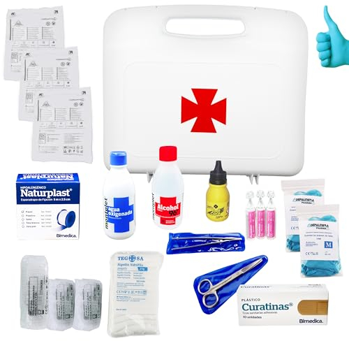 DEPALMERA Pharma✙ Botiquin Primeros Auxilios Homologado Completo, Botiquines Hogar, Maletin Compacto Emergencia, Casa, Trabajo, Coche, Autobus, Ambulancia, Proteccion Civil, Policia, Viaje, Caravana