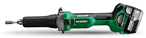 HiKOKI Akku Geradschleifer GP18DA (18V (2x 5,0 Ah) Li-ion Akku, Brushless Motor, Spannzange Ø: 6 mm, Schleifstifte Ø max.: 50 mm, Leerlaufdrehzahl: 7000-29000 min-1) Zubehör im Transportkoffer.