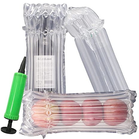 RESISSHO Wine Bottle Travel Protector Bags, 50 Pack Inflatable Wine Bags for Travel for Wine Fruit with Free Pump Wine Bottle Protector Air Column Cushion Sleeves for Packaging