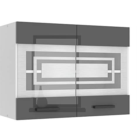 Belini Hängeschrank Küche SGW 80 cm, mit 2 Türen, Silber Hochglanz | Küchenschränke, Oberschrank, Küchenhängeschränke, Wandschrank Hängend