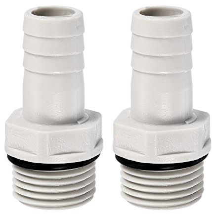 PATIKIL Tuyau Barbillon Raccord Droit 15mm Barbelé G1/2 Mâle Filetage, 2 Paquet POM Plastique Tuyau Connecteur, Gris