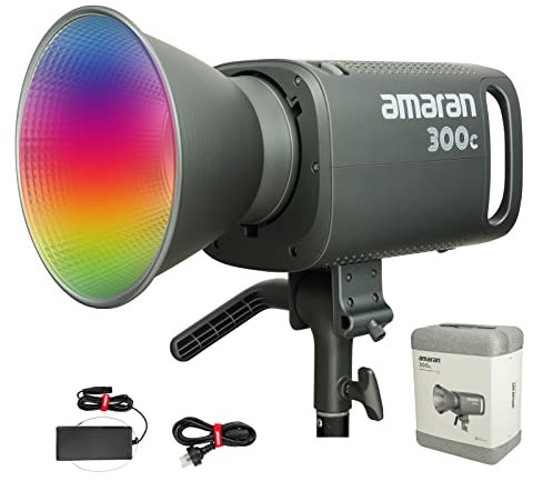 Aputure Amaran 300c RGBWW LED Video Light Bowens Mount 300W Dimmable 2500K- 7500K 26,580 Lux @1m CRI 95+ TLCI 95+ Supports APP Control