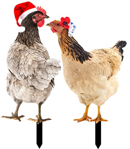 Cabilock 2stücke Dekorative Gartenstecker Huhn Teiliges Aus Hochwertigem Für Außenbereich Niedliche Hofdekoration Für Garten Und Rasen Kinderfreundliches Design Installieren