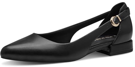 MARCO TOZZI Damen Ballerinas Spitz Vegan, Schwarz (Black), 38 EU