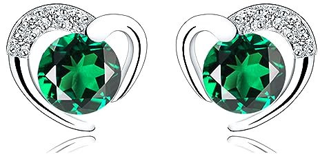 Ohrstecker Silber 925 Klein Ohrringe für Damen | Sterling Silber Herz Ohrstecker Set mit Zirkonia für Mädchen Geschenke