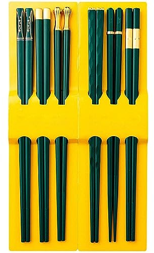 bacchette giapponesi bacchette coreane Bacchette monouso riutilizzabili in lega da 24 cm antiscivolo facili da pulire resistenti alle alte temperature(Color:6 pairs,Size:)