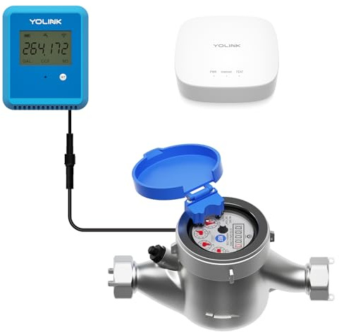 YoLink FlowSmart NSF Smart Water Monitor and Leak Detection: 1 Inch Advanced Smart Home Water Meter, Hub Included