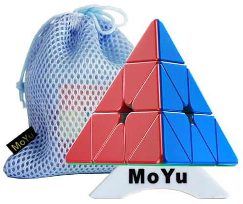 Oostifun Moyu MoFang JiaoShi Meilong Pyraminx M V2 3x3x3x3 Pyraminx M V2 Mehrfarbig Pyraminx Würfel Pyramid Dreieck Vierachs Tetraheder Würfel Mit Einem Würfel Stativ und Einem Würfel Tasche