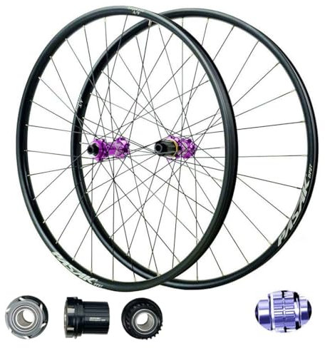 MTB Fahrrad Laufradsatz 26 27,5 29 Zoll, Aluminiumlegierung 54T Central Lock Hybrid/4 Abgedichtete Lager 148MM Steckachse Fahrradfelge for 7-12 Geschwindigkeit 1950g (Farbe : Purple-C Hub, Size : 29