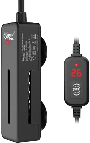 hygger Small Submersible Aquarium Heater,Mini Betta Turtle Tank Heater with Digital Display Controller,50W Fish Tank Heater Suitable for 19-38L Freshwater Tanks