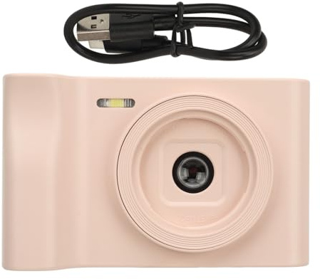 Digital Camera 20MP 1080P Video Camera with 8X Zoom, Portable Vlogging Camera for Kids and Beginners, Pink Point and Shoot Camera for Travel, Selfies, Gift for Children