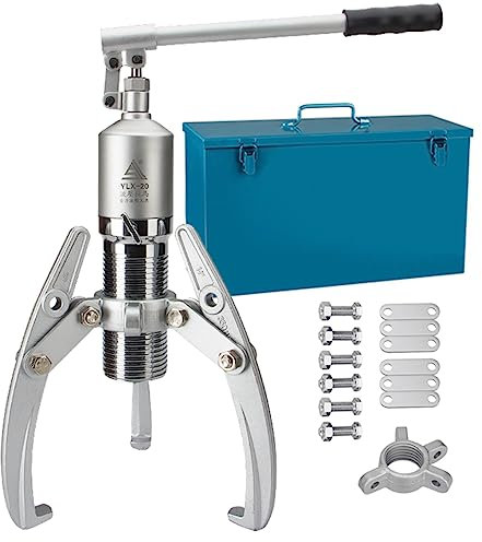 XNZJHPP Hochleistungs-Hydraulik-Zahnradabzieher, 5–30 Tonnen hydraulischer Abzieher-Satz mit Koffer, 2 oder 3 Backen, Lagernabentrenner, vertikal und horizontal (30ton)