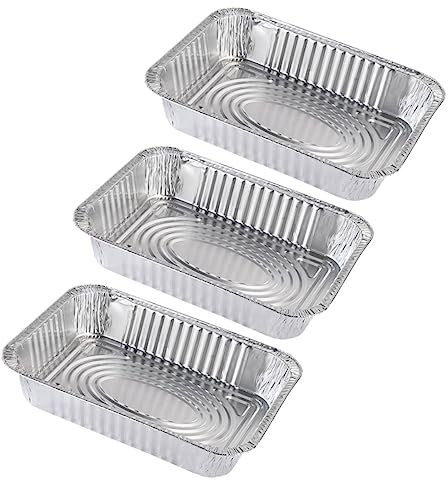 Amosfun Einweg BBQ Grillpfannen Aluminiumfolie 3500ml Mit Deckel Hochtemperaturbeständig Zum Grillen Mitnehmen Lagerung Backen