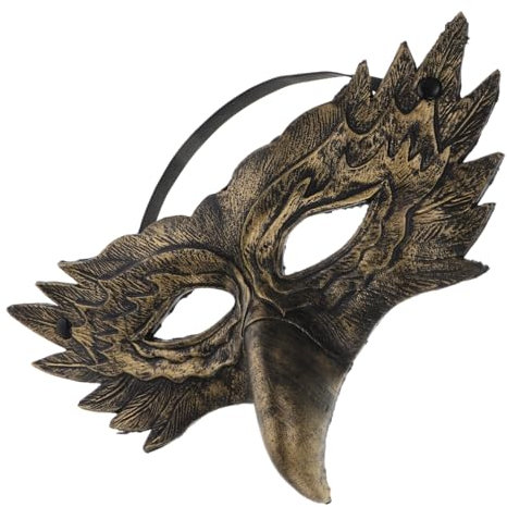 Holibanna Tiermaske Halbmaske Pu Leder Goldfarbig Verschleißfest Ergonomisch Sitz Cosplay Maskerade Party Kostüm Requisite