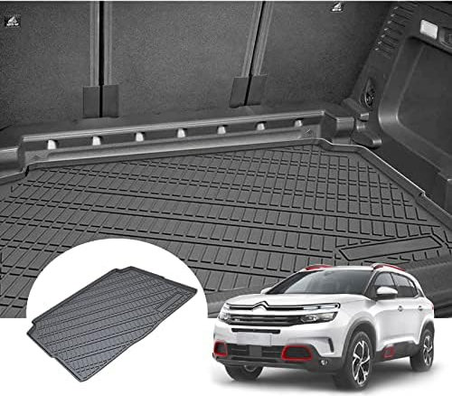 LXBSXY Maßgeschneidert Gummimatte Kofferraumwanne für Citroen C5 Aircross 2018-2021 2022 2023,Anti Rutsch Matte Auto,Schutzmatte schwarz,Kofferraummatte Zubehör