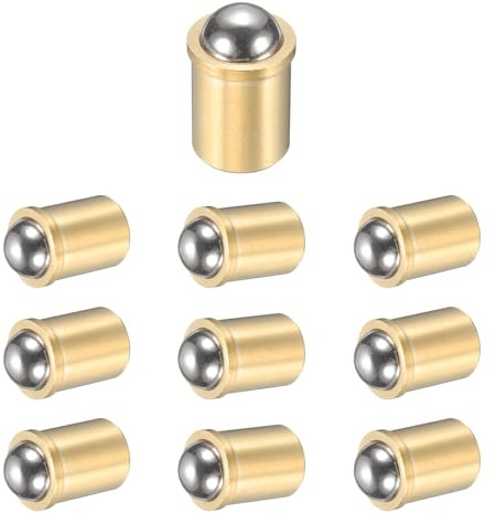 sourcing map 10Pcs 304 Stainless Steel Ball Plunger, 10mm Dia. Ball Catch Latch Smooth Push Fit Spring Plunger Precision Positioning End Force 27N for Mechanical Devices, Furniture (12x20mm)