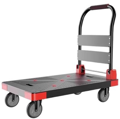 yixinzi-2024 Carrello a pianale Piccolo Carrello trasportatore Portatile Domestico, rimorchio Espresso Pieghevole Silenzioso a pianale Leggero Carrello Pieghevole