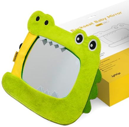 Jovikids Espejo Coche Bebé Asiento Trasero,Visión Clara y Amplia, Prueba de Roturas,Espejo Retrovisor Convexo,Grande y Bonito para Niños (Verde)