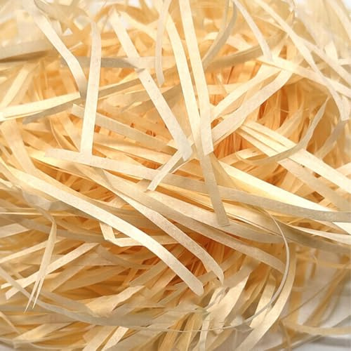 CATOR 100g Papier Déchiqueté, papier déchiqueté, Panier Cadeau de Remplissage Remplir des Fournitures de Fête et Emballage Cadeau, Raffia Remplissage Papier de soie déchiqueté (champagne)