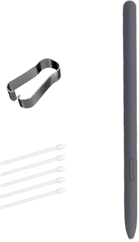 Tab S9 FE Ersatz‑Stift für Samsung Galaxy Tab S9 FE S Pen (EJ‑PX510) | Ersatz‑Eingabestift mit 4096 Druckstufen für Tab S9 FE/FE+ (EJ‑PX510), mit Wechselspitzen, zum Schreiben und Zeichnen (Grau)