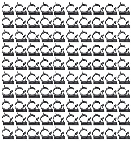 Serre Cable, 100PCS Noir Auto Adhésives Réglables Réutilisable Collier de Serrage Plastique pour L'intérieur et L'extérieur