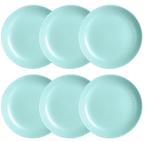 Luminarc Pampille Turquesa 6 Plato Llano Vidrio Apto Microondas Apto Frigorífico Reciclable